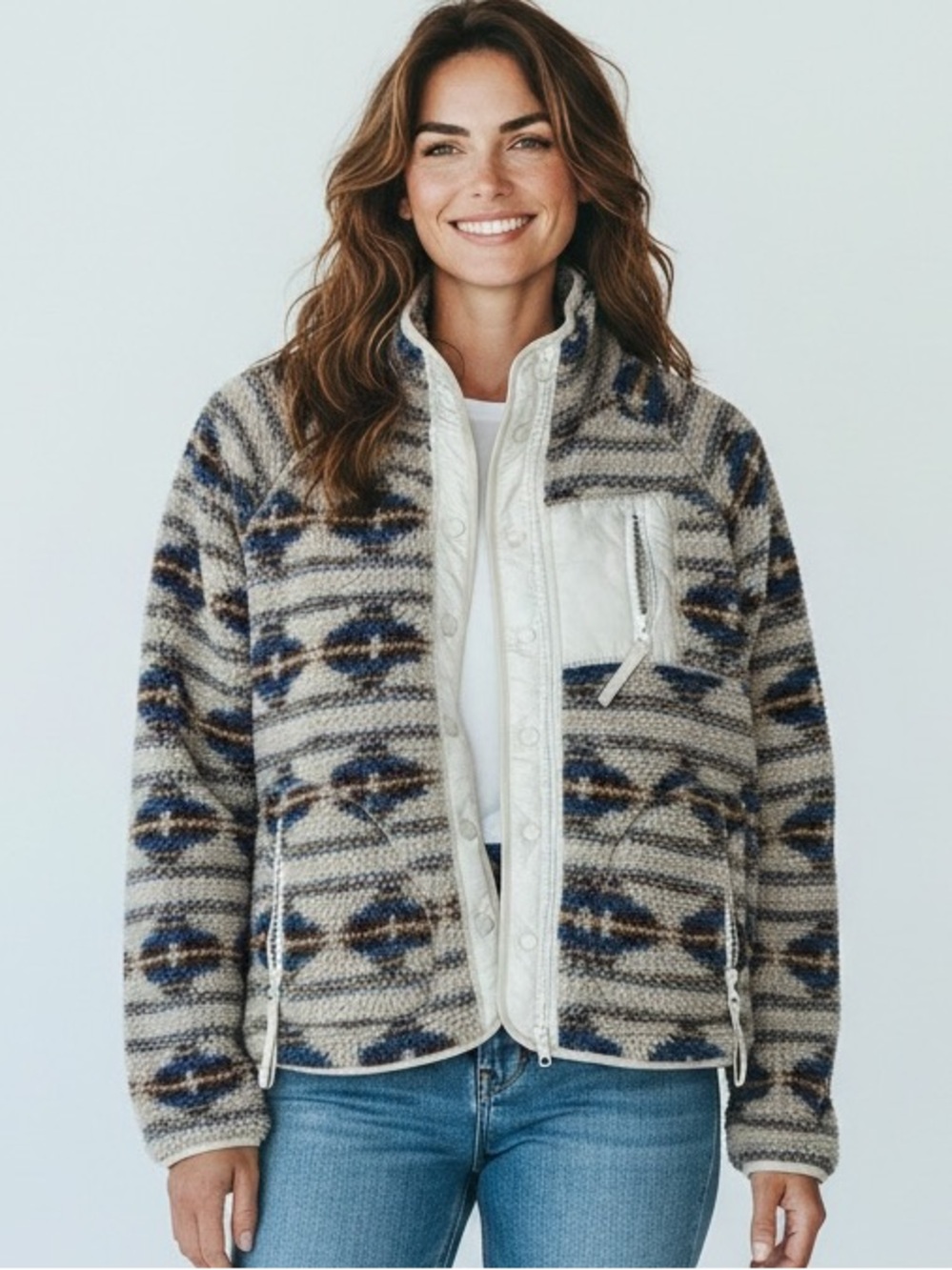 BlankNYC Sherpa Fleece Jacket
Southwest Aztec Print Snap
Front
BLANKNYC